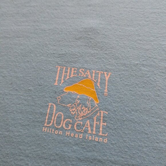 Vintage The Salty Dog Cafe Long Sleeve Shirt Size L Hanes light blue - Picture 3 of 7
